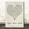 Joe Walsh Life's Been Good Script Heart Decorative Wall Art Gift Song Lyric Print