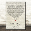 Tom Jones With These Hands Script Heart Decorative Wall Art Gift Song Lyric Print
