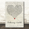 Duran Duran Ordinary World Script Heart Decorative Wall Art Gift Song Lyric Print