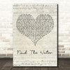 The Coronas Find The Water Script Heart Decorative Wall Art Gift Song Lyric Print