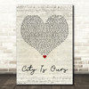 Big Time Rush City Is Ours Script Heart Decorative Wall Art Gift Song Lyric Print