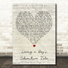 A-ha Living a Boy's Adventure Tale Script Heart Decorative Gift Song Lyric Print
