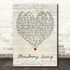 Coldplay Strawberry Swing Script Heart Decorative Wall Art Gift Song Lyric Print