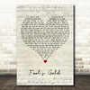One Direction Fool's Gold Script Heart Decorative Wall Art Gift Song Lyric Print