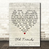 Willie Nelson Old Friends Script Heart Decorative Wall Art Gift Song Lyric Print