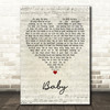 Donnie & Joe Emerson Baby Script Heart Decorative Wall Art Gift Song Lyric Print