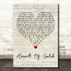 Neil Young Heart Of Gold Script Heart Decorative Wall Art Gift Song Lyric Print