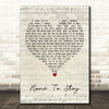 Josh Groban Home To Stay Script Heart Decorative Wall Art Gift Song Lyric Print