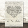 Kim Mitchell Go For Soda Script Heart Decorative Wall Art Gift Song Lyric Print