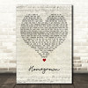 Zac Brown Band Homegrown Script Heart Decorative Wall Art Gift Song Lyric Print