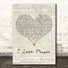 The O'Jays I Love Music Script Heart Decorative Wall Art Gift Song Lyric Print
