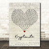 3 Doors Down Kryptonite Script Heart Decorative Wall Art Gift Song Lyric Print