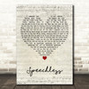 Robin Schulz Speechless Script Heart Decorative Wall Art Gift Song Lyric Print