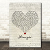 Britney Spears Stronger Script Heart Decorative Wall Art Gift Song Lyric Print