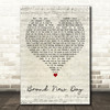 Kodaline Brand New Day Script Heart Decorative Wall Art Gift Song Lyric Print