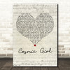 Jamiroquai Cosmic Girl Script Heart Decorative Wall Art Gift Song Lyric Print