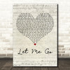 3 Doors Down Let Me Go Script Heart Decorative Wall Art Gift Song Lyric Print
