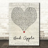 David Wilcox Bad Apple Script Heart Decorative Wall Art Gift Song Lyric Print