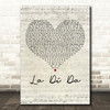 Lennon Stella La Di Da Script Heart Decorative Wall Art Gift Song Lyric Print