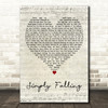 Iyeoka Simply Falling Script Heart Decorative Wall Art Gift Song Lyric Print