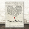 Emeli Sandé Mountains Script Heart Decorative Wall Art Gift Song Lyric Print