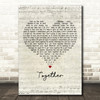 Jamie Lawson Together Script Heart Decorative Wall Art Gift Song Lyric Print
