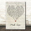 Paul Buchanan Mid Air Script Heart Decorative Wall Art Gift Song Lyric Print