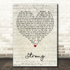 Mark Kingswood Strong Script Heart Decorative Wall Art Gift Song Lyric Print