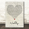 Louis Tomlinson Walls Script Heart Decorative Wall Art Gift Song Lyric Print