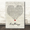 Louis Berry Restless Script Heart Decorative Wall Art Gift Song Lyric Print
