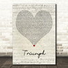 Wu-Tang Clan Triumph Script Heart Decorative Wall Art Gift Song Lyric Print