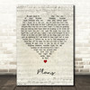 Birds of Tokyo Plans Script Heart Decorative Wall Art Gift Song Lyric Print