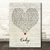 Matchbox Twenty Kody Script Heart Decorative Wall Art Gift Song Lyric Print