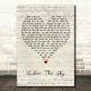 Heart Under The Sky Script Heart Decorative Wall Art Gift Song Lyric Print