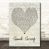 Bastille Good Grief Script Heart Decorative Wall Art Gift Song Lyric Print