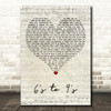Big Wild 6's to 9's Script Heart Decorative Wall Art Gift Song Lyric Print