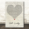 Daft Punk Get Lucky Script Heart Decorative Wall Art Gift Song Lyric Print