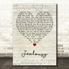 Billy Fury Jealousy Script Heart Decorative Wall Art Gift Song Lyric Print