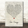 John Martyn Go Easy Script Heart Decorative Wall Art Gift Song Lyric Print