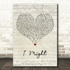 Tom Grennan I Might Script Heart Decorative Wall Art Gift Song Lyric Print