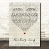 Keane Hamburg Song Script Heart Decorative Wall Art Gift Song Lyric Print