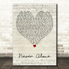 Lady A Never Alone Script Heart Decorative Wall Art Gift Song Lyric Print
