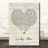 Madonna Lucky Star Script Heart Decorative Wall Art Gift Song Lyric Print