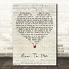 Bee Gees Run To Me Script Heart Decorative Wall Art Gift Song Lyric Print