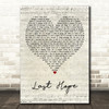 Paramore Last Hope Script Heart Decorative Wall Art Gift Song Lyric Print