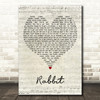 Chas & Dave Rabbit Script Heart Decorative Wall Art Gift Song Lyric Print