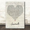 Inner Circle Sweat Script Heart Decorative Wall Art Gift Song Lyric Print