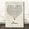 Kylie Minogue Slow Script Heart Decorative Wall Art Gift Song Lyric Print