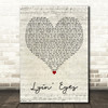 Eagles Lyin' Eyes Script Heart Decorative Wall Art Gift Song Lyric Print