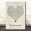 Mandisa Overcomer Script Heart Decorative Wall Art Gift Song Lyric Print